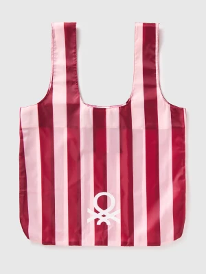Benetton, Tote Bag With Pink And Red Stripes, Size: OS, Pink, Women United Colors of Benetton