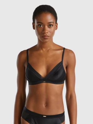 Benetton, Triangle Bra In Glossy Fabric, size 1°, Black, Women United Colors of Benetton