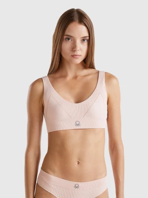 Benetton, Triangle Bra In Recycled Nylon Blend, size L, Soft Pink, Women United Colors of Benetton