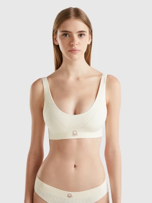 Benetton, Triangle Bra In Recycled Nylon Blend, size XS, Creamy White, Women United Colors of Benetton