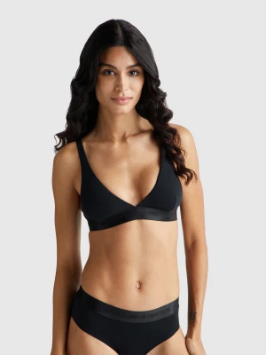 Benetton, Triangle Bra In Stretch Cotton, Size: 1°, Black, Women United Colors of Benetton