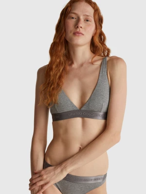 Benetton, Triangle Bra In Stretch Cotton, size 1°, Dark Gray, Women United Colors of Benetton