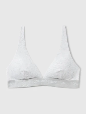 Benetton, Triangle Bra In Stretch Cotton, Size: 1°, Gray, Women United Colors of Benetton