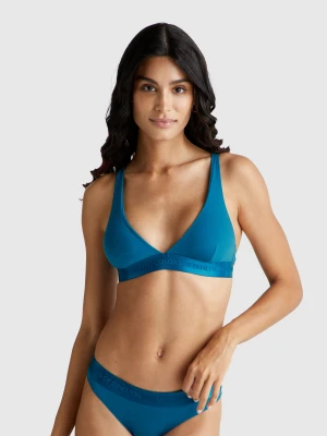 Benetton, Triangle Bra In Stretch Cotton, Size: 1°, Teal, Women United Colors of Benetton