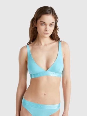 Benetton, Triangle Bra In Stretch Cotton, size 1°, Turquoise, Women United Colors of Benetton