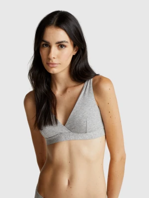 Benetton, Triangle Bra In Stretch Cotton, Size: 5°, Light Gray, Women United Colors of Benetton
