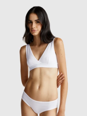 Benetton, Triangle Bra In Stretch Cotton, Size: 5°, White, Women United Colors of Benetton