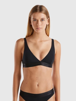 Benetton, Triangle Bra In Stretch Organic Cotton, size 1°, Black, Women United Colors of Benetton