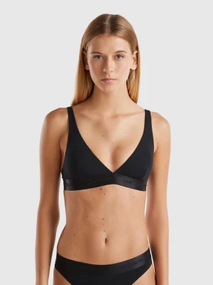 Benetton, Triangle Bra In Stretch Organic Cotton, size 1°, Black, Women United Colors of Benetton