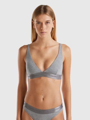 Benetton, Triangle Bra In Stretch Organic Cotton, size 1°, Dark Gray, Women United Colors of Benetton