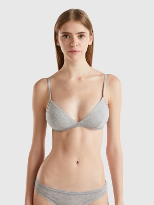 Benetton, Triangle Bra In Stretch Organic Cotton, size 1°, Light Gray, Women United Colors of Benetton