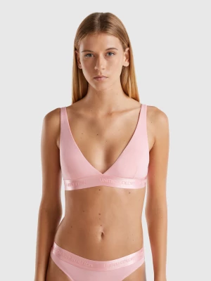 Benetton, Triangle Bra In Stretch Organic Cotton, size 1°, Pink, Women United Colors of Benetton