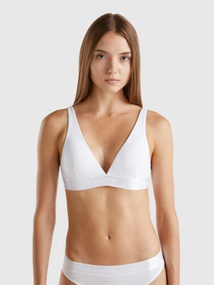 Benetton, Triangle Bra In Stretch Organic Cotton, size 1°, White, Women United Colors of Benetton