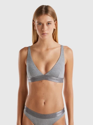 Benetton, Triangle Bra In Stretch Organic Cotton, size 2°, Dark Gray, Women United Colors of Benetton