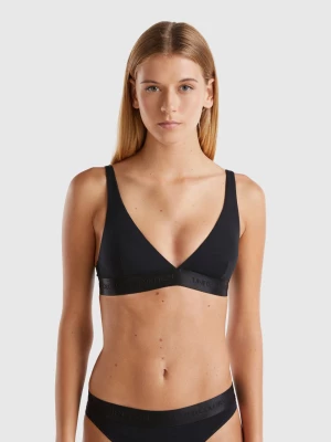 Benetton, Triangle Bra In Stretch Organic Cotton, size 4°, Black, Women United Colors of Benetton