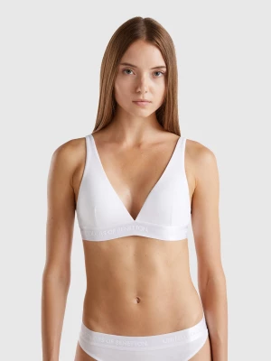 Benetton, Triangle Bra In Stretch Organic Cotton, size 4°, White, Women United Colors of Benetton