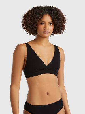 Benetton, Triangle Bra In Super Stretch Cotton, size 5°, Black, Women United Colors of Benetton