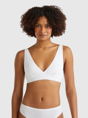 Benetton, Triangle Bra In Super Stretch Cotton, size 5°, White, Women United Colors of Benetton