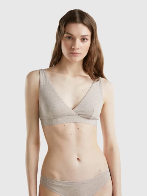 Benetton, Triangle Bra In Super Stretch Organic Cotton, size M, Beige, Women United Colors of Benetton