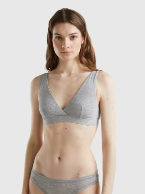 Benetton, Triangle Bra In Super Stretch Organic Cotton, size M, Light Gray, Women United Colors of Benetton