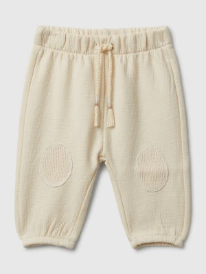 Benetton, Trousers In Cotton With Patch, Size: 82, Beige, Kids United Colors of Benetton