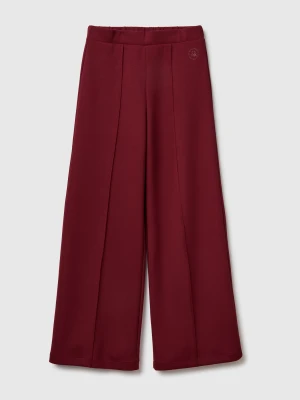 Benetton, Trousers In Modal Blend, Size: S, Burgundy, Women United Colors of Benetton