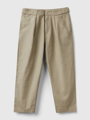 Benetton, Trousers In Pure Linen, size L, Light Green, Kids United Colors of Benetton