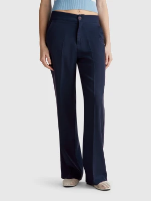 Benetton, Trousers In Pure Lyocell, size , Dark Blue, Women United Colors of Benetton