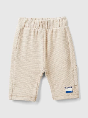 Benetton, Trousers In Recycled Cotton Blend, size 56, Beige, Kids United Colors of Benetton