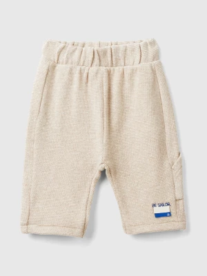 Benetton, Trousers In Recycled Cotton Blend, size 68, Beige, Kids United Colors of Benetton