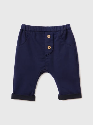 Benetton, Trousers In Stretch Cotton Blend, size 62, Dark Blue, Kids United Colors of Benetton