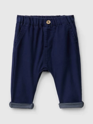 Benetton, Trousers In Stretch Cotton Blend, size 62, Dark Blue, Kids United Colors of Benetton