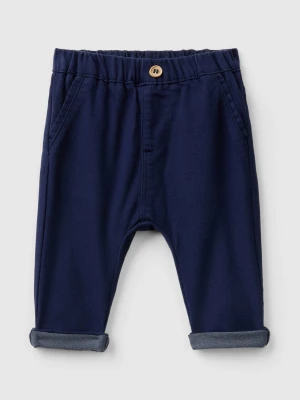 Benetton, Trousers In Stretch Cotton Blend, size 62, Dark Blue, Kids United Colors of Benetton