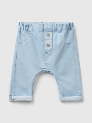 Benetton, Trousers In Stretch Cotton Blend, size 62, Sky Blue, Kids United Colors of Benetton