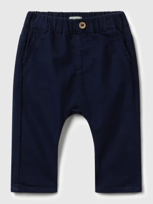 Benetton, Trousers In Stretch Cotton Blend, size 82, Dark Blue, Kids United Colors of Benetton