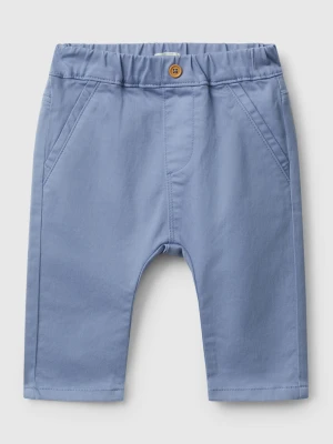 Benetton, Trousers In Stretch Cotton Blend, size 82, Sky Blue, Kids United Colors of Benetton