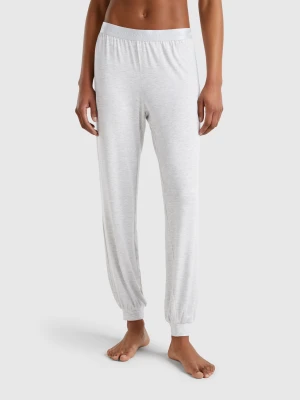 Benetton, Trousers In Stretch Modal®, size L, Light Gray, Women United Colors of Benetton
