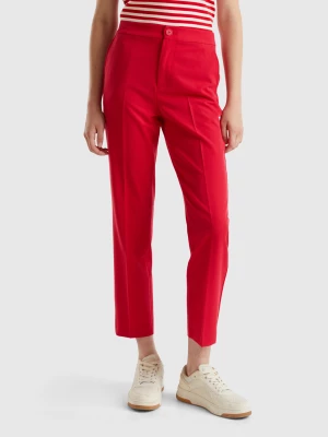 Benetton, Trousers In Stretch Viscose Blend, size , Red, Women United Colors of Benetton