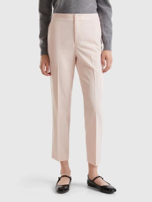 Benetton, Trousers In Stretch Viscose Blend, size , Soft Pink, Women United Colors of Benetton