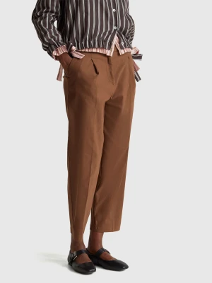Benetton, Trousers In Viscose Blend, Brown, Women United Colors of Benetton