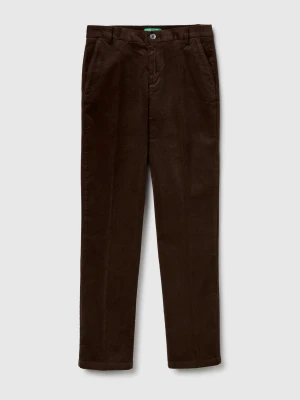 Benetton, Stretch Velvet Chinos, Size: 50, Brown, Women United Colors of Benetton
