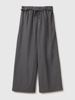 Benetton, Wide Trousers With Belt, Size: XL, Dark Gray, Kids United Colors of Benetton