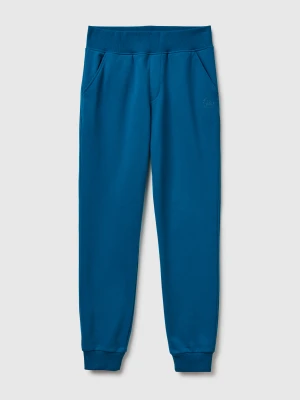 Benetton, Sweat Joggers In Cotton Blend, Size: S, Teal, Women United Colors of Benetton
