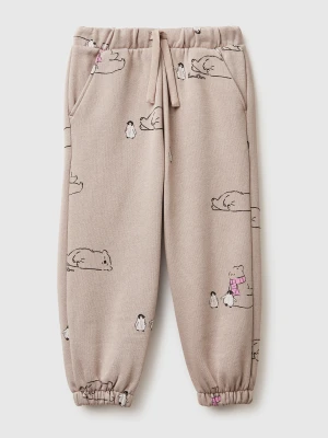 Benetton, Trousers With Animal Print, Size: 116, Beige, Kids United Colors of Benetton
