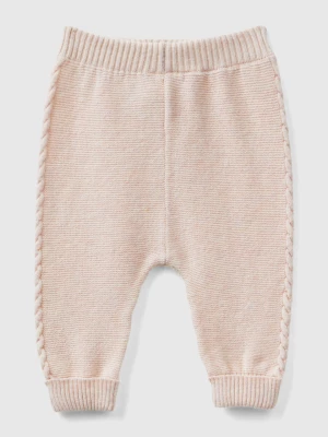 Benetton, Trousers With Cables In Recycled Wool Blend, size 62, Soft Pink, Kids United Colors of Benetton