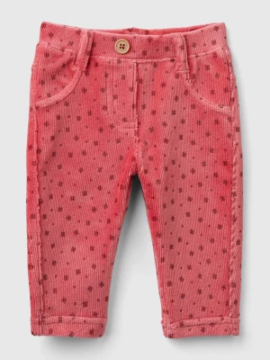 Benetton, Trousers With Chenille Pattern Print, size 56, Mauve, Kids United Colors of Benetton