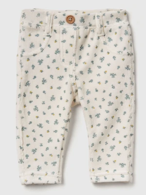 Benetton, Trousers With Chenille Pattern Print, Size: 82, White, Kids United Colors of Benetton