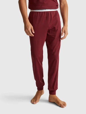 Benetton, Trousers With Elastic Logo, size XL, Burgundy, Men United Colors of Benetton