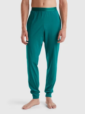 Benetton, Trousers With Elastic Logo, size XL, Teal, Men United Colors of Benetton