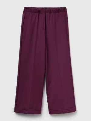 Benetton, Trousers With Elastic Waist, Size: XXS, Plum, Women United Colors of Benetton